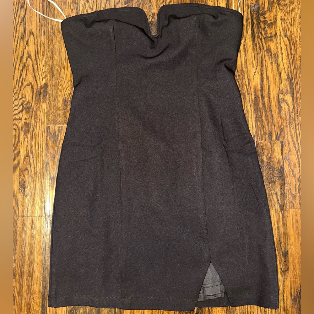 Lulus Glamorous times black strapless bodycon mini dress